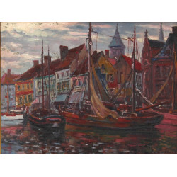 Emile GALLOIS (1882-1965) "Ostende, le p