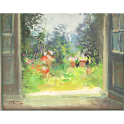 Elisabeth LE COZE (XX) "Fenêtre sur le j
