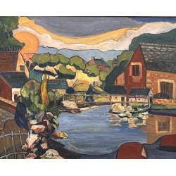 Yvette de la CHASSAIGNE (1946) "Vue de P
