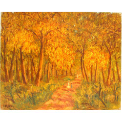 Gustave MORDO (1907-?) "Sous-bois" huile
