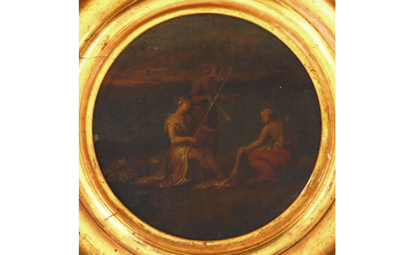 Ecole XIXème "Scène mythologique", huile