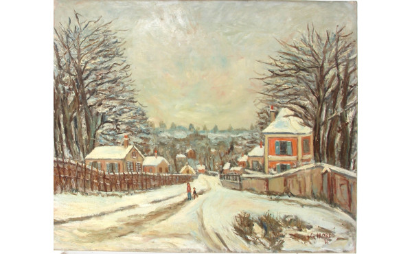 Gustave MORDO (1907-?) "Paysage de neige