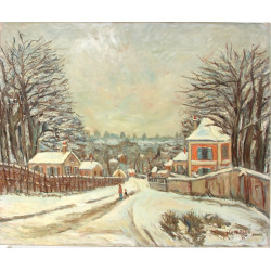 Gustave MORDO (1907-?) "Paysage de neige
