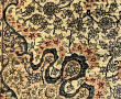 Tapis en soie mercerisée à décor floral 
