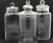 Lot de 3 grands bocaux anciens en verre,