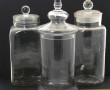 Lot de 3 grands bocaux anciens en verre,