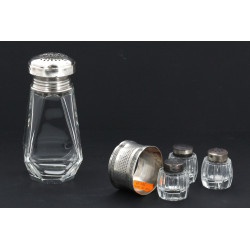 Saupoudreuse en cristal et bouchon argen