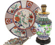 Lot comprenant un vase cloisonné (H 27 c