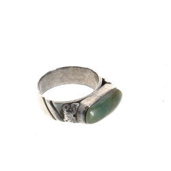 CHINE - Bague ancienne en argent et cabo