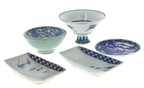 CHINE - Lot de 5 pièces en céramique en 