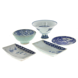 CHINE - Lot de 5 pièces en céramique en 