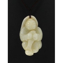 CHINE - Pendentif en jade HETIAN représe