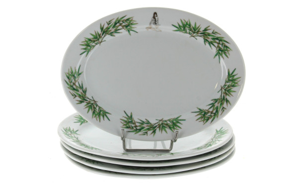 5 plats ovales en porcelaine chinoise à 