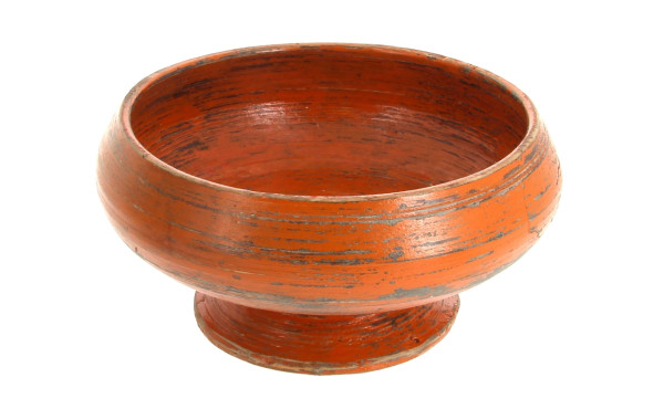 Coupe creuse en bois peint en orange, Bi