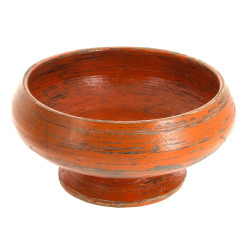 Coupe creuse en bois peint en orange, Bi