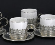 6 tasses à moka en porcelaine blanche fi