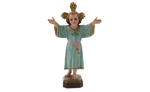Enfant Jésus, sujet en bois peint, yeux 