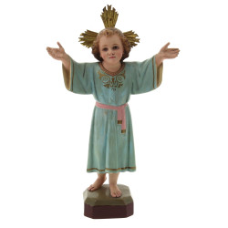 Enfant Jésus, sujet en bois peint, yeux 