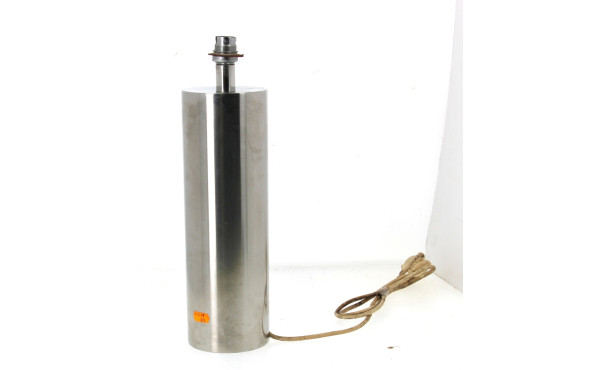 Pied de lampe cylindrique en inox années