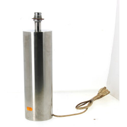 Pied de lampe cylindrique en inox années