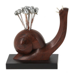 Porte-pics escargot en bois précieux, AR