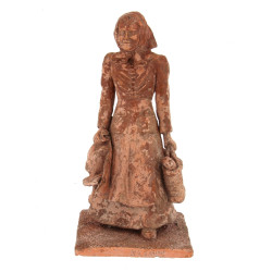 "Femme au panier et à l'oie" terre cuite