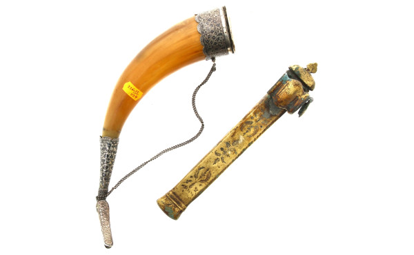 Encrier de voyage ottoman en laiton XIXe