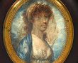 "Femme au voile" miniature à vue ovale (