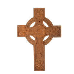 Croix celtique en bois sculpté H. 33,5 c