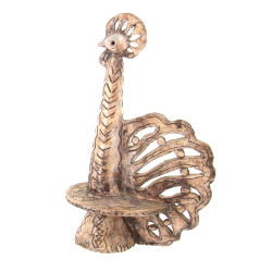 Sculpture en forme de coq en terre cuite