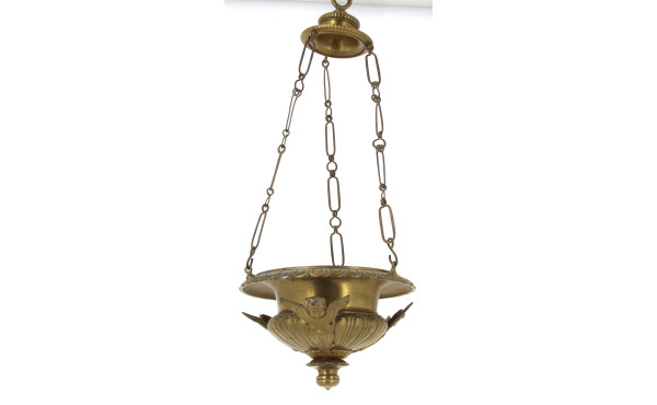 Suspension d'église en bronze décor d'an