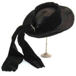 CHAPEAU breton en castor, ruban de velou