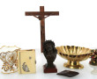 Tête de CHRIST en bronze à patine brune,