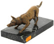 "Chien à l'affût", sujet en bronze, socl