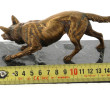 "Chien à l'affût", sujet en bronze, socl