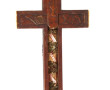 Croix reliquaire ancienne en bois sculpt