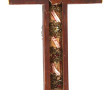Croix reliquaire ancienne en bois sculpt