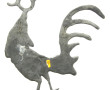Coq en plomb, monogrammé GS 1965, H. 40 
