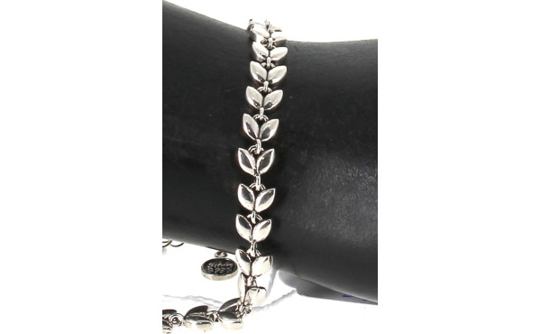 Bracelet ligne maille feuillagée en arge