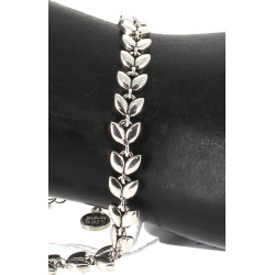 Bracelet ligne maille feuillagée en arge