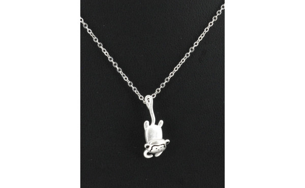 Pendentif "singe" en argent sur chaîne e