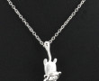 Pendentif "singe" en argent sur chaîne e