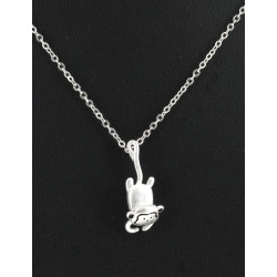 Pendentif "singe" en argent sur chaîne e