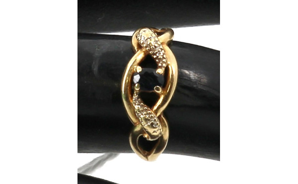 Bague en or jaune 750ème sertie d'un sap