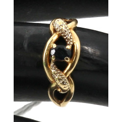 Bague en or jaune 750ème sertie d'un sap