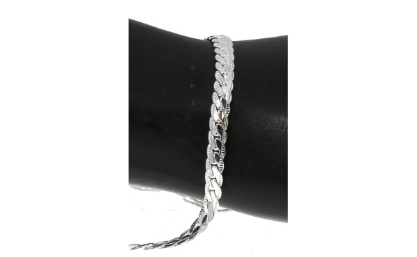 Bracelet maille plate en argent 925ème, 