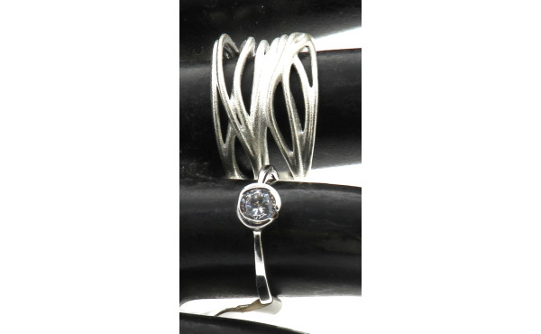 Bague jonc moderne ouvert, en argent mat