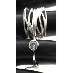 Bague jonc moderne ouvert, en argent mat
