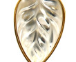 LALIQUE - Boucle feuille en cristal pour