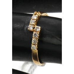 Bague en or jaune 18 cts, poinçon tête d